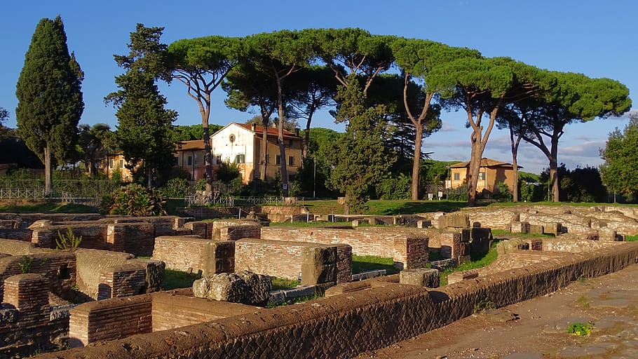 italy, ostia, antica, ruins, archaeological site, ancient times, HD wallpaper