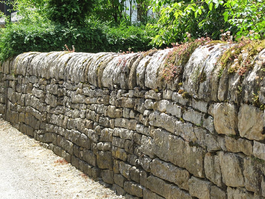 Stones, Stone Wall, Moss, grey, building, stone material, outdoors HD wallpaper