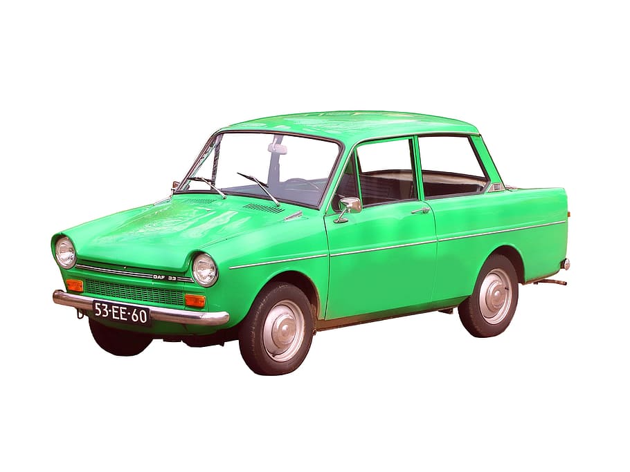 daf, daf 33, daffodil, car, model years 1967-1974, green, isolated HD wallpaper
