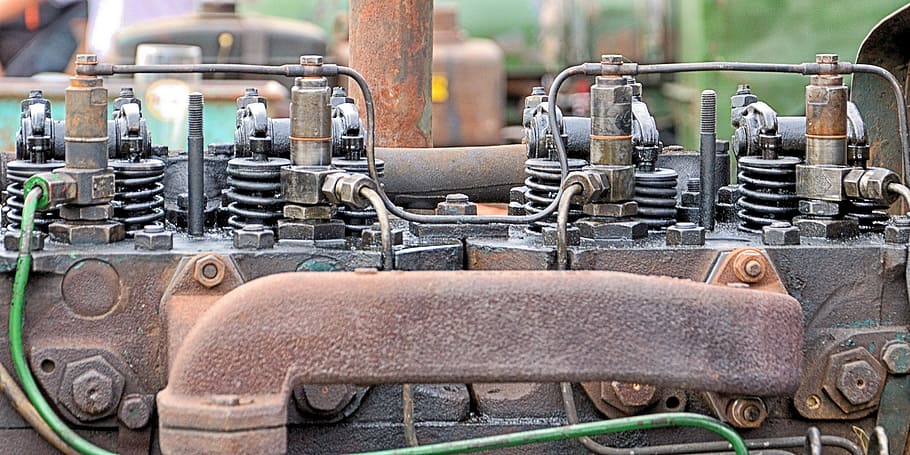 motor, valves, feather, diesel engine, metal, transportation HD wallpaper