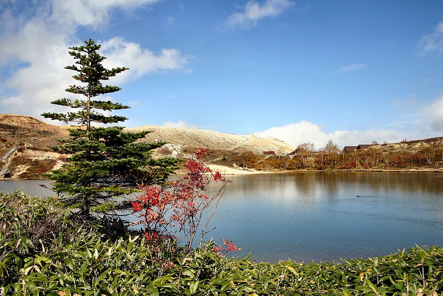 Mt, Shirane, Pond, Mountain, Autumn, mt shirane, autumnal leaves