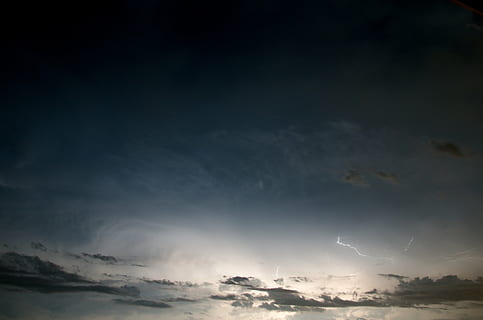 lightning, clouds, night, thunderstorm, weather, storm, sky HD wallpaper