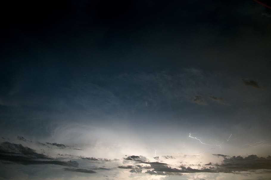 lightning, clouds, night, thunderstorm, weather, storm, sky HD wallpaper