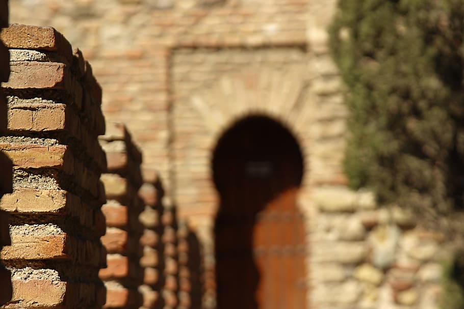 Brick, Wall, Texture, Architecture, arabic, alcazaba, malaga HD wallpaper