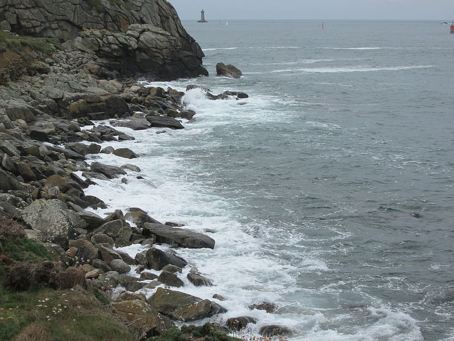 sea, ocean, side, seaside, atlantic, shore, france, nature HD wallpaper