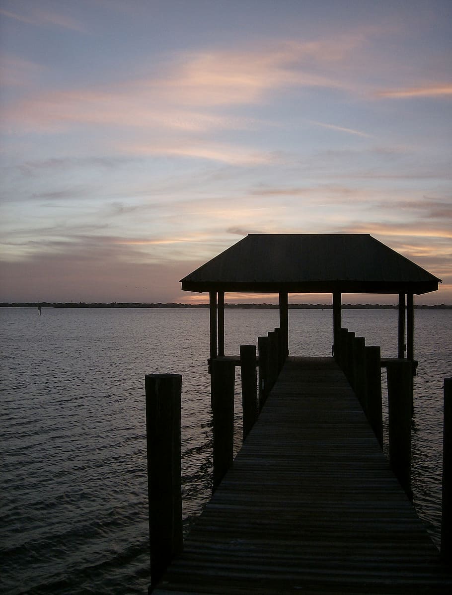 evening, bridge, river, sunset, florida, bridge on a river HD wallpaper