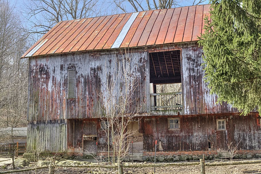 barn, rustic, abandoned, weathered, barns, ohio, digital art HD wallpaper