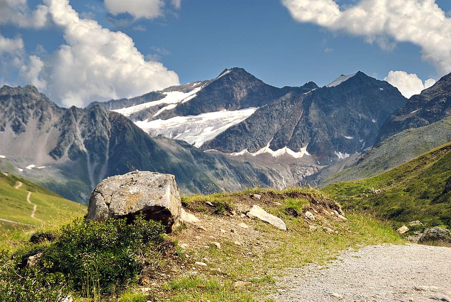 Alps, Austria, Mountains, Clouds, the alps, the stones, the silence HD wallpaper