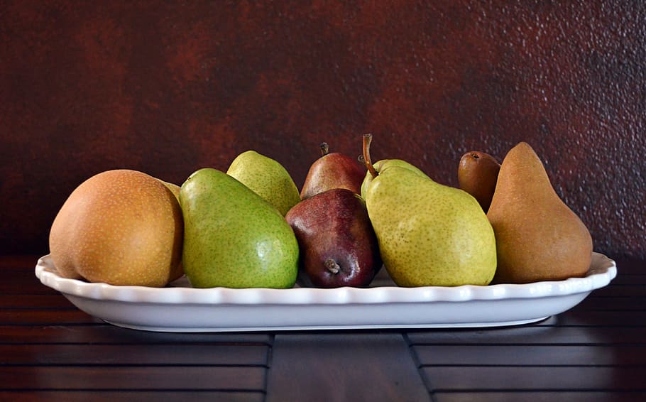 pears, fruit, fresh, healthy, nutrition, vegetarian, fresh fruit HD wallpaper