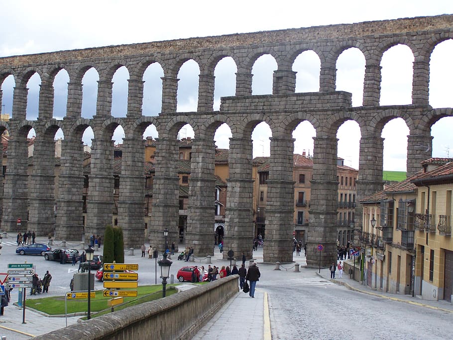 segovia, aqueduct, azoguejo, monument, civil works, architecture, HD wallpaper