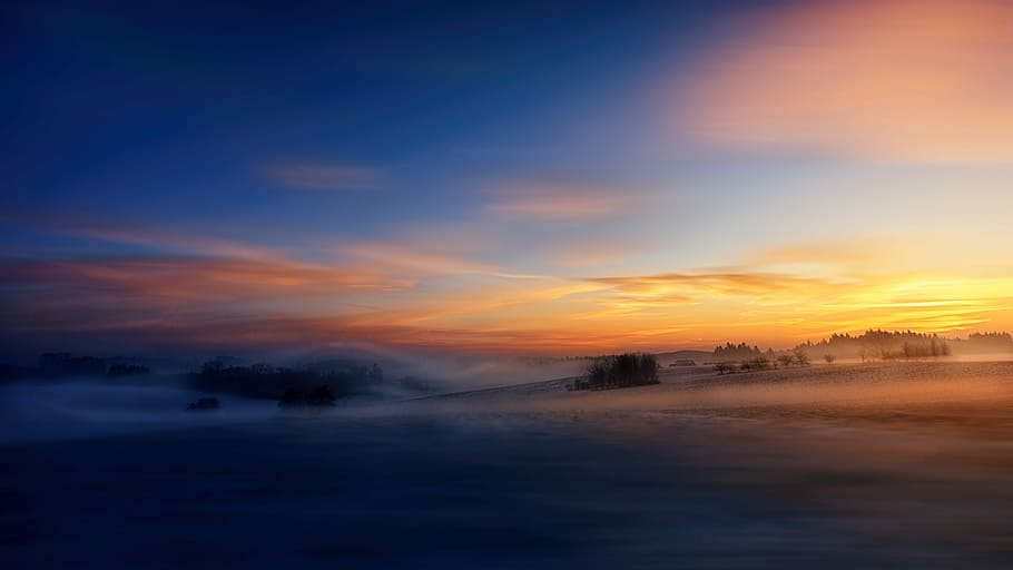 beige desert during daytime, winter, sunrise, wintry, snow HD wallpaper
