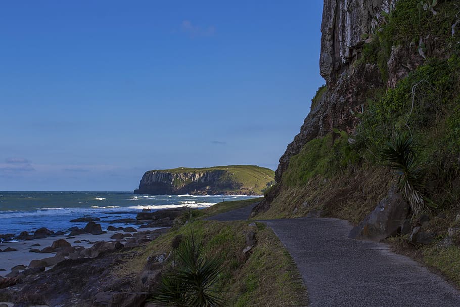 Beach, Path, Passage, Stones, Rocks, nature, mar, blue sky, HD wallpaper