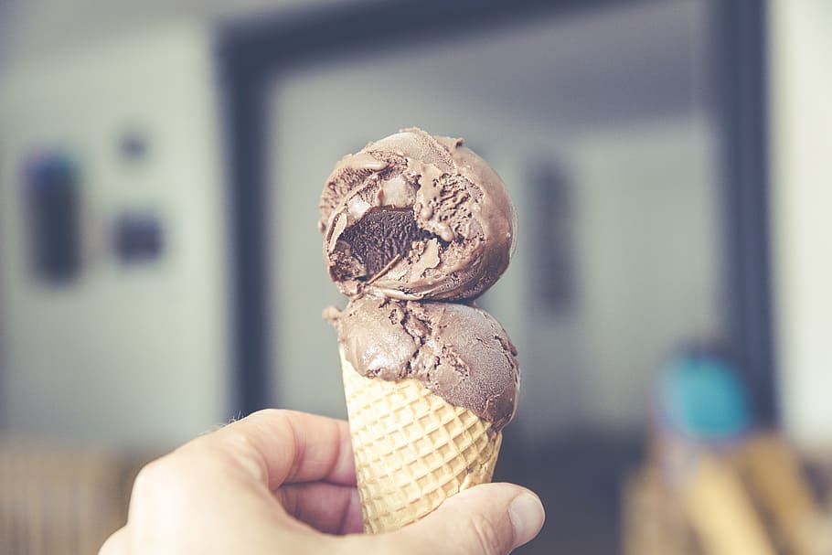 chocolate, cold, cone, cool, creamy, delicious, dessert, food HD wallpaper