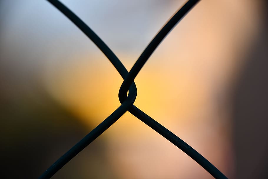 Shallow Focus Photography of Silhouette of Cyclone Wire, blur, HD wallpaper