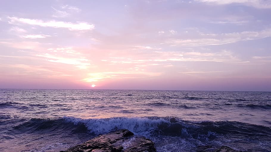 beach, sunset, silver, sea, water, sky, beauty in nature, scenics - nature HD wallpaper