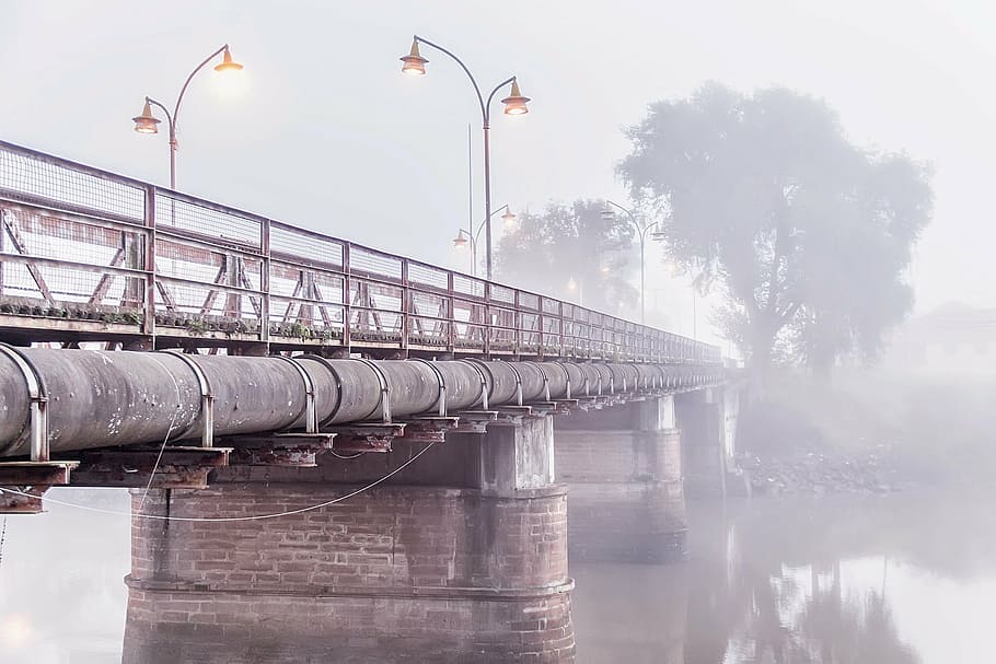 bridge, cities, sunrise, lighting, old, rio, water, architecture HD wallpaper