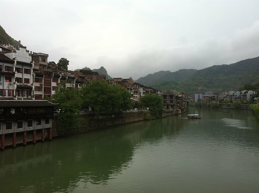 sky, water, mountain, architecture, built structure, building exterior HD wallpaper