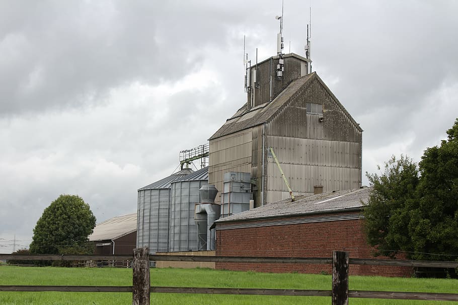 silo, farm, bauer, farmer, agriculture, field, green, landscape HD wallpaper