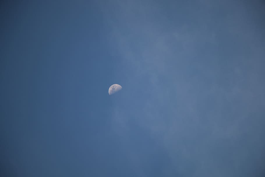 month, the sky, night sky, cloud, moon, astronomy, space, low angle view HD wallpaper