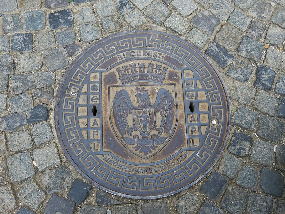 bucharest, romania, road, lid, gully, patch, cobblestones, old town HD wallpaper