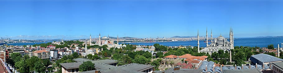 Panoramic View of the Cityscape of Istanbul, Turkey, buildings, HD wallpaper