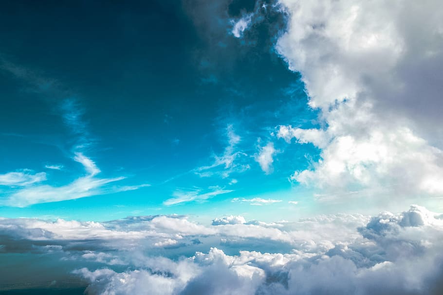 white clouds during daytime, landscape, photo, blue, sky, sunshine HD wallpaper