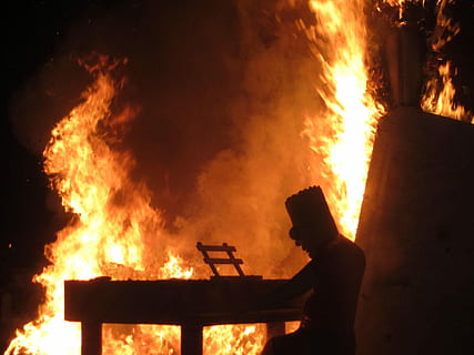 Fire, Bonfire, Bart Simpson, Spain, festival, valencia, fiesta HD wallpaper