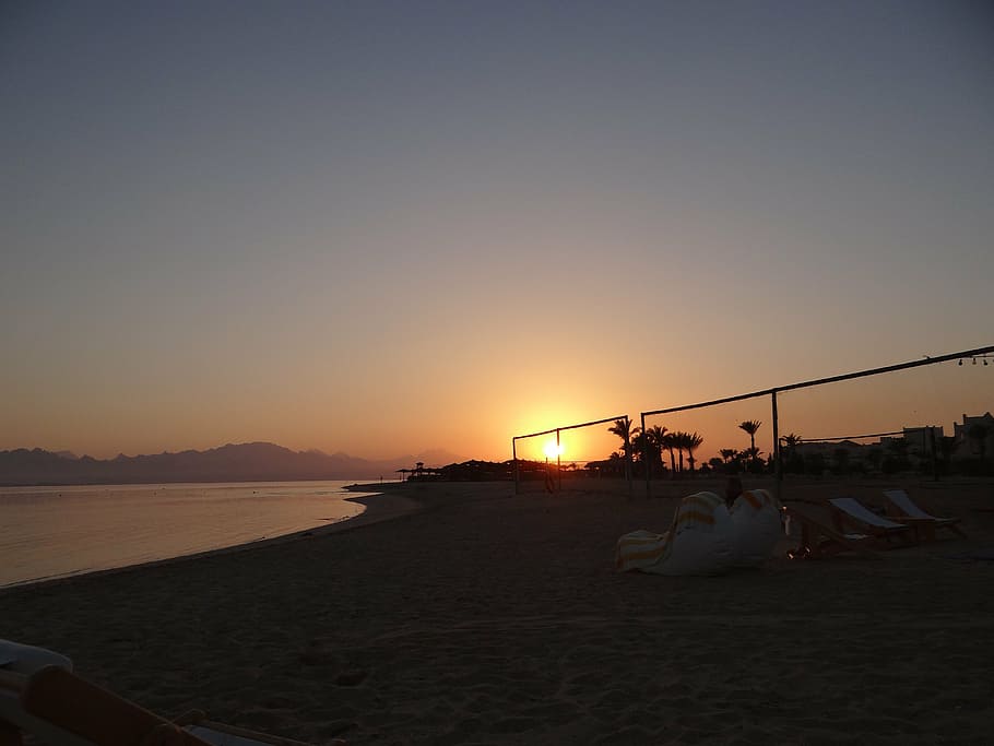 sunset, mediterranean, beach, sky, water, scenics - nature HD wallpaper