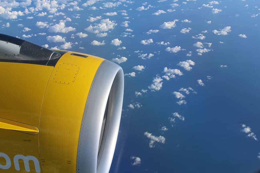 plane, motor, clouds, trip, sky, transportation, mode of transportation HD wallpaper
