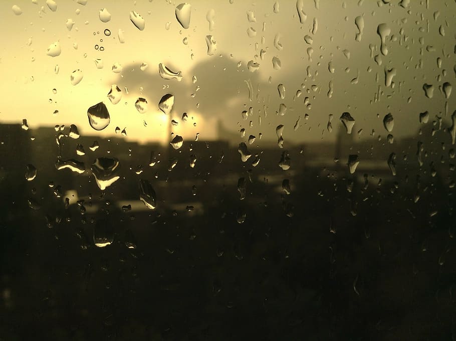 light, thunderstorm, tears, rain, wet, drop, water, window HD wallpaper