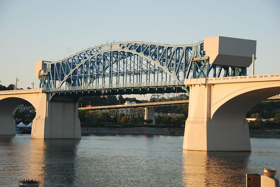 bridge, chattanooga, sunrise, connection, bridge - man made structure HD wallpaper