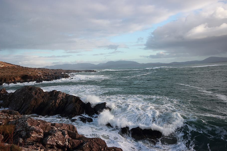 kerry, ocean, water, nature, sea, cloud - sky, beauty in nature HD wallpaper