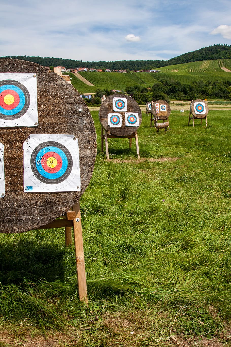 target, objectives, archery, meeting, grass, plant, field, land HD wallpaper