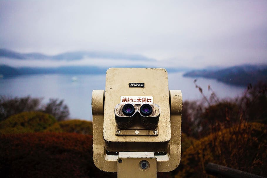 view, looking, nature, adventure, travel, binoculars, standing HD wallpaper