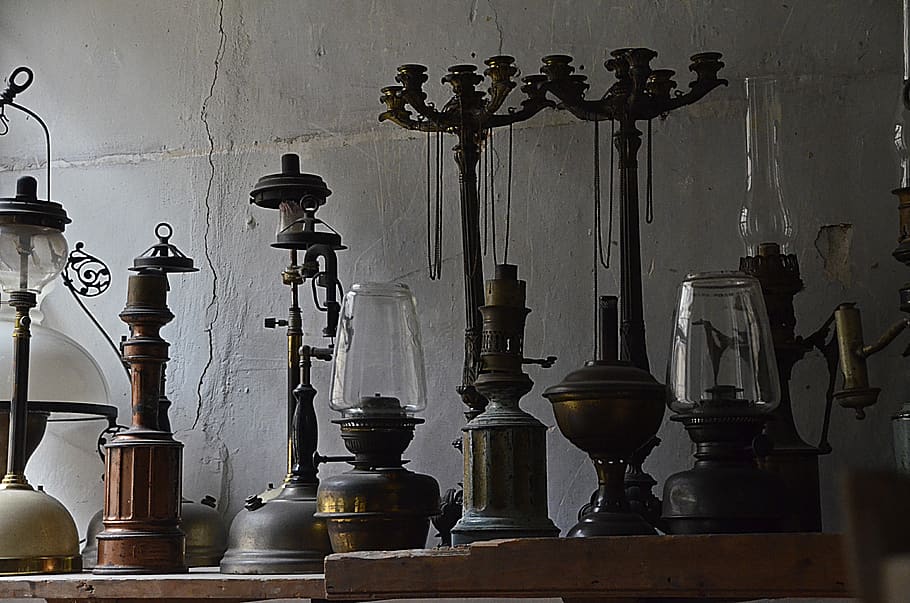 lamps, old, lantern, antique, wall - building feature, indoors HD wallpaper