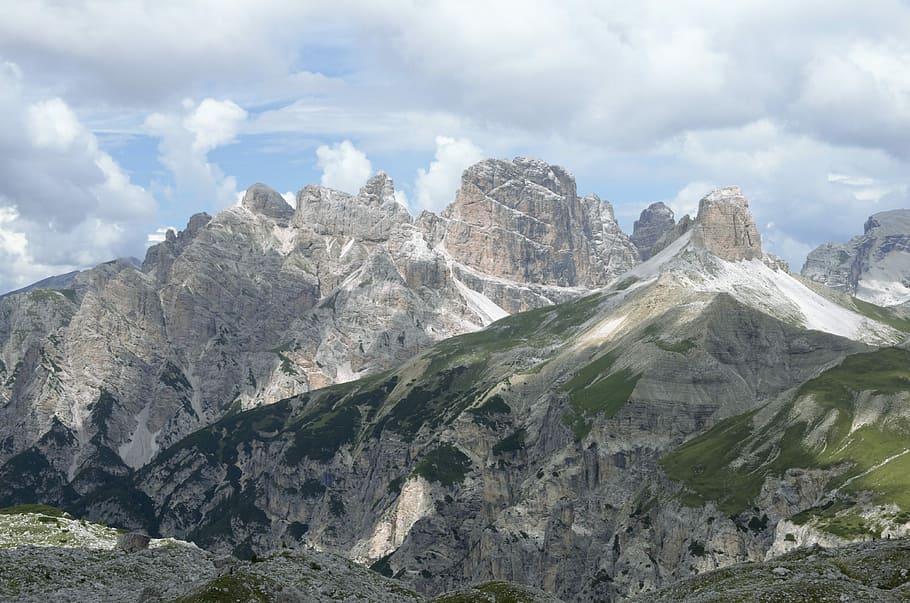 The Dolomites, The Alps, tre cime di lavaredo, italy, mountains, HD wallpaper