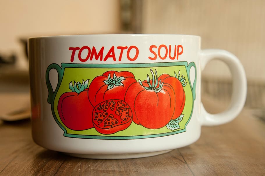 tomato, soup, cup, white, edible, food, semi, liquid, vegetarian HD wallpaper