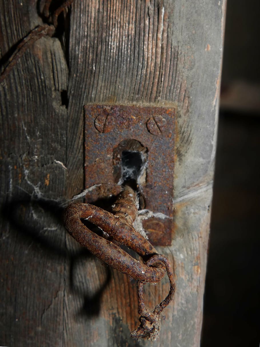 key, lock, old, rusty, door, iron, wood, open, metal, wood - material HD wallpaper