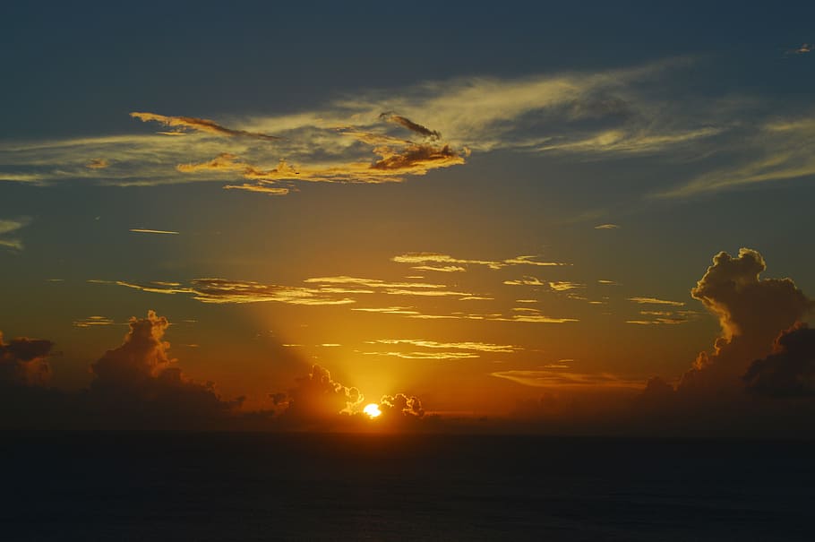ocean, sunset, caribbean, vacation, holiday, travel, nature HD wallpaper
