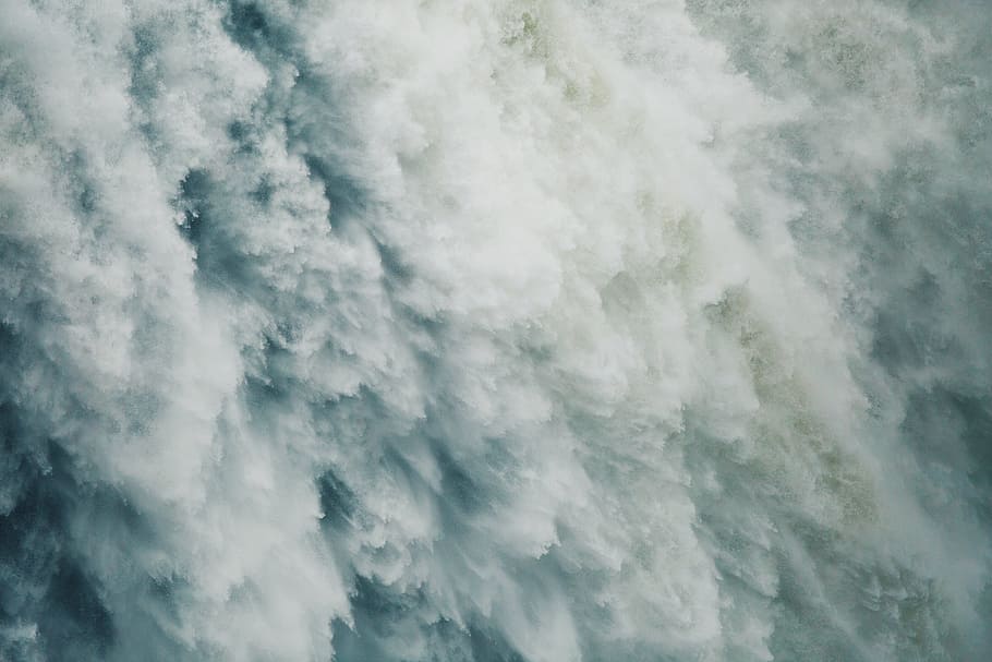 seawaves digital wallpaper, waterfalls, gushing, falling, streaming HD wallpaper