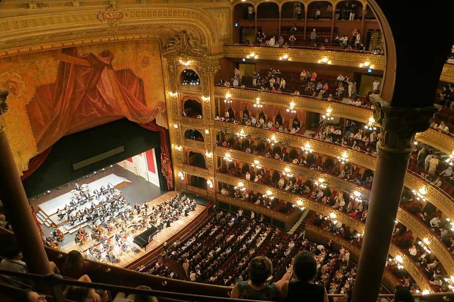 view of theater, opera, orchestra, music, concert, classical, HD wallpaper