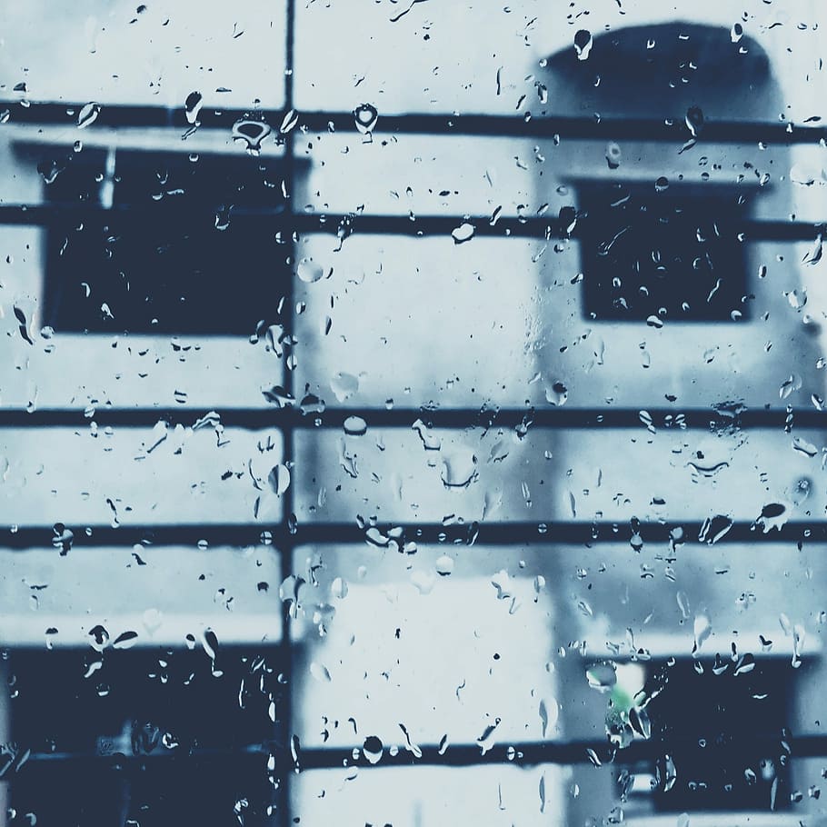 water drops on glass window, clear glass board, wet window, water droplets HD wallpaper