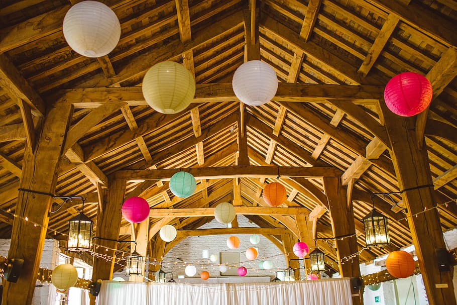 paper pendant lamp decor, untitled, indoor, ceiling, building HD wallpaper