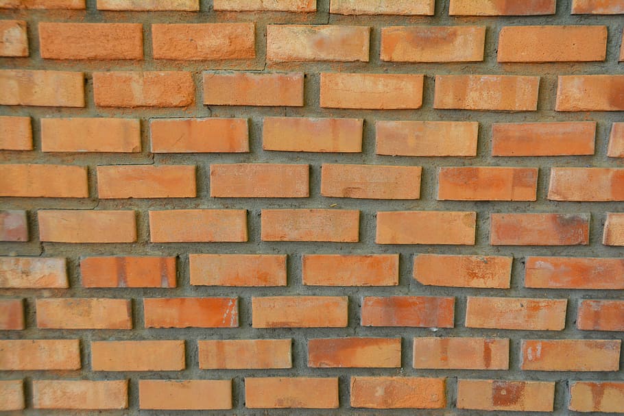 brick, wall, brick wall, red, construction, clay, mortar, pattern, HD wallpaper