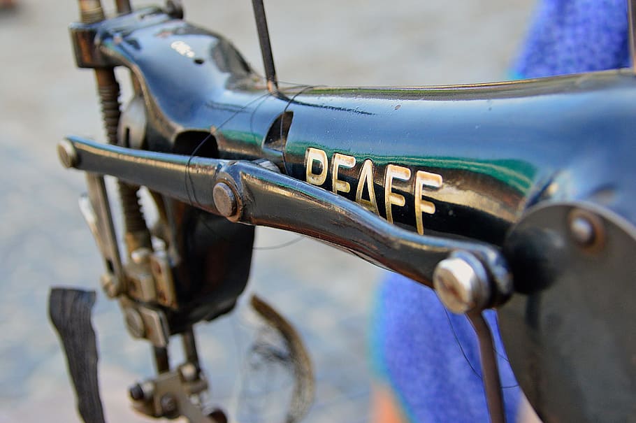 sewing machine, old, black, manual work, folk, bicycle, transportation HD wallpaper
