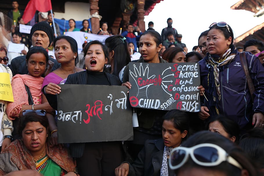 protest, basantapur, kathmandu, large group of people, crowd HD wallpaper