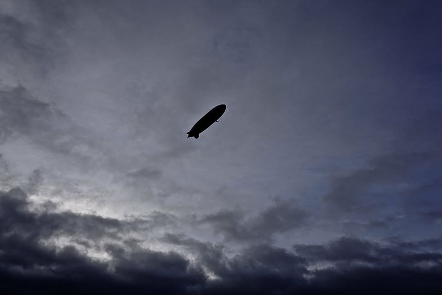 zeppelin, airship, clouds, sky, aviation, lake constance, fly HD wallpaper