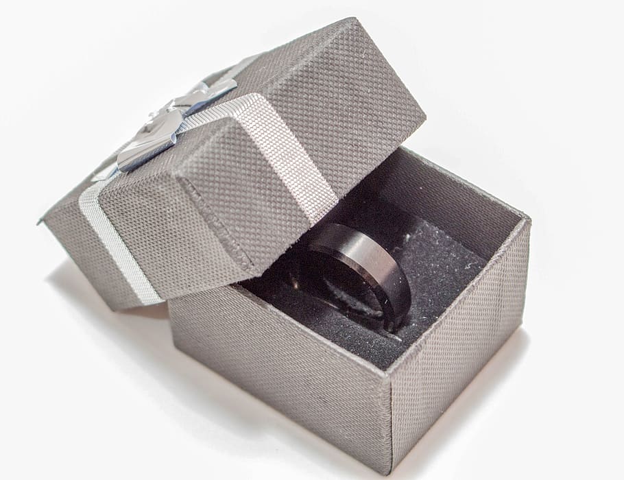 box, isolated, packaging, ring, gift, studio shot, white background HD wallpaper