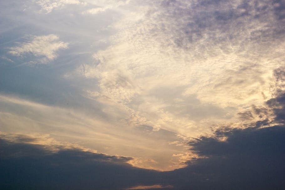 sky, sunset, the scenery, cloud - sky, cloudscape, backgrounds HD wallpaper
