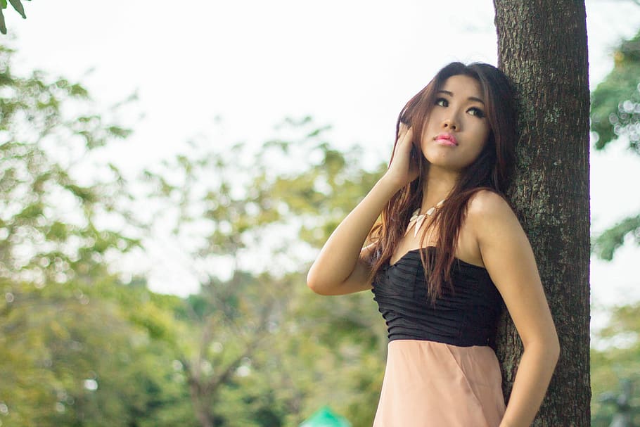 nature, thai, young, summer, tree, long hair, young adult, one person HD wallpaper